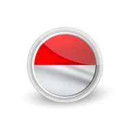 Vector rounded waving flag button icon of Monaco