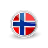 Vector rounded waving flag button icon