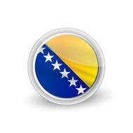 Vector rounded waving flag button icon of Bosnia and Herzegovina