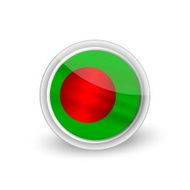 Vector rounded waving flag button icon of Bangladesh