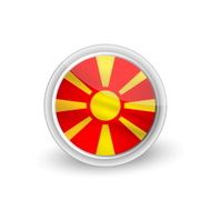 Vector rounded waving flag button icon of Macedonia