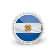 Vector rounded waving flag button icon of Argentina