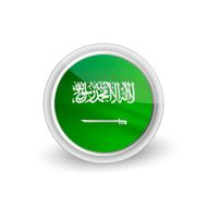 Vector rounded waving flag button icon of Saudi Arabia
