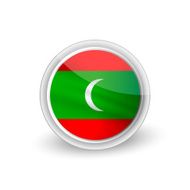 Vector rounded waving flag button
