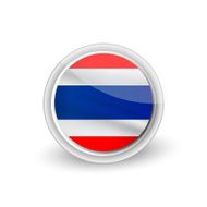 Vector rounded waving flag button icon of Thailand