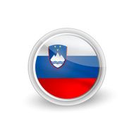 Vector rounded waving flag button icon of Slovenia