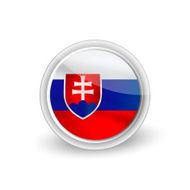Vector rounded waving flag button icon of Slovakia