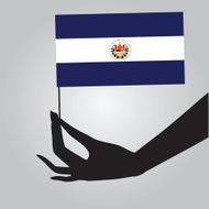 Hand with flag El Salvador