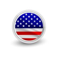 Rounded waving flag of the USA