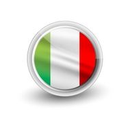 Rounded waving flag of Italy