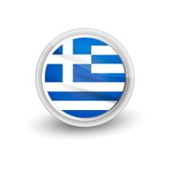 Rounded waving flag of Greece