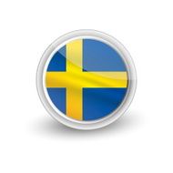 Rounded waving flag of Sweden