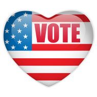 United States Election Vote Heart Button N2