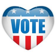 United States Election Vote Heart Button N3