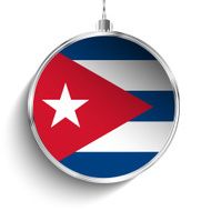 Merry Christmas Silver Ball with Flag Cuba N2