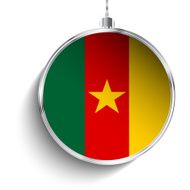 Merry Christmas Silver Ball with Flag Cameroon N2