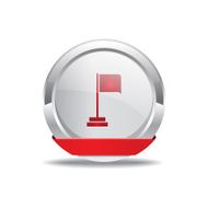 Flag Sign Red Vector Icon Button N3