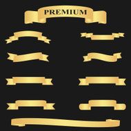 Realistic Golden Glossy Web Ribbon