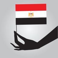 Hand with Egypt flag