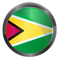 Metallic button Guyana flag