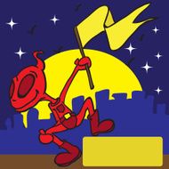 masked superhero with a flag N2