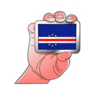 hand holding Cape verde flag