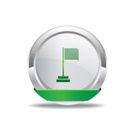 Flag Sign Green Vector Icon Button N3
