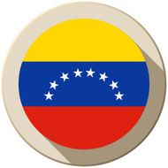 Venezuela Flag Button Icon Modern