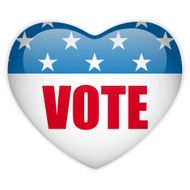 United States Election Vote Heart Button N4