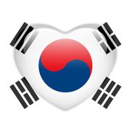 South Korea Flag Heart Glossy Button