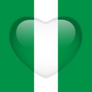 Nigeria Flag Heart Glossy Button