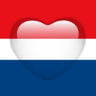 Netherlands Flag Heart Glossy Button