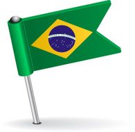 Brazilian pin icon flag Vector illustration