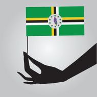 Hand with flag Dominica