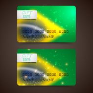 set of vector gift cards with blurred effect in brazil