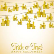 Haunted house Halloween string card in vector format