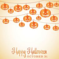 Jack O&#039; Lantern Halloween string card in vector format