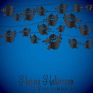 Ghost Halloween string card in vector format
