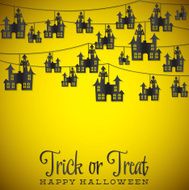 Haunted house Halloween string card in vector format N2