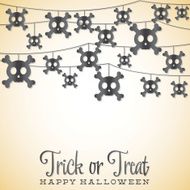Skull and cross bones Halloween string card in vector format N3
