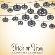 Jack O&#039; Lantern Halloween string card in vector format N2