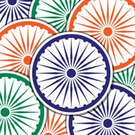 Indian wheel sticker card background in vector format