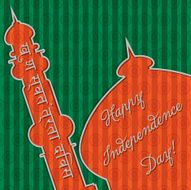 Taj Mahal cut out card Happy Independence Day