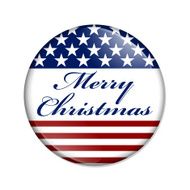Merry Christmas USA Button