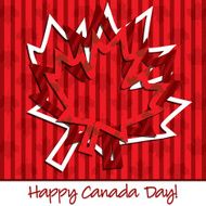 &#039;Happy Canada Day&#039; hollow sticker card in vector format N2
