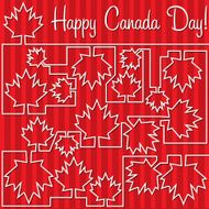 Maple leaf maze &#039;Happy Canada Day&#039; card in vector format