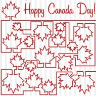 Maple leaf maze &#039;Happy Canada Day&#039; card in vector format N2