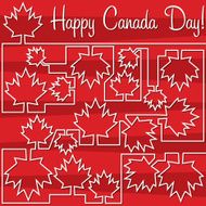 Maple leaf maze &#039;Happy Canada Day&#039; card in vector format N5