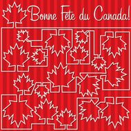 Maple leaf maze &#039;Happy Canada Day&#039; card in vector format N6