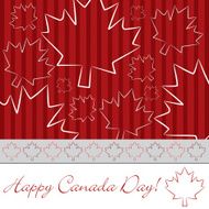 Hand drawn maple leaf Canada Day card in vector format